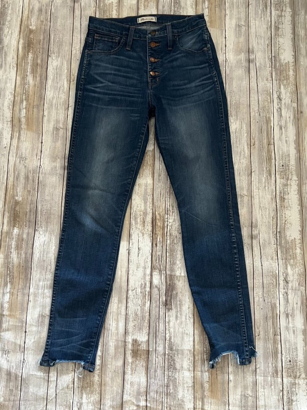 Madewell 10” High Rise Skinny Jeans Frayed Hem 27